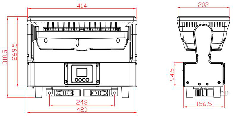 Beyond S1000 IP65 LED Moving Strobe Light Products Size